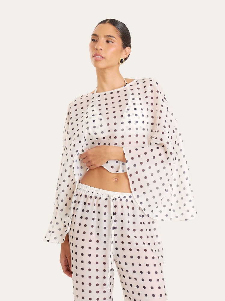 4th & Reckless White Polka Dot Cape Beach Cover-Up - Image 1 of 5