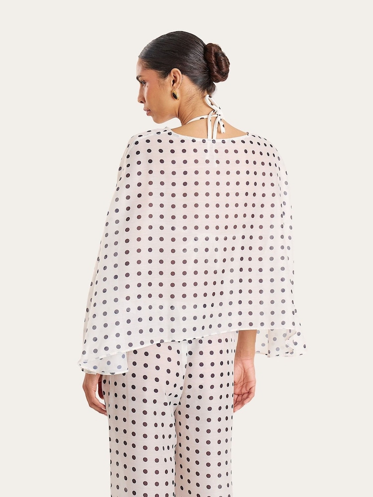 4th & Reckless White Polka Dot Cape Beach Cover-Up - Image 2 of 5