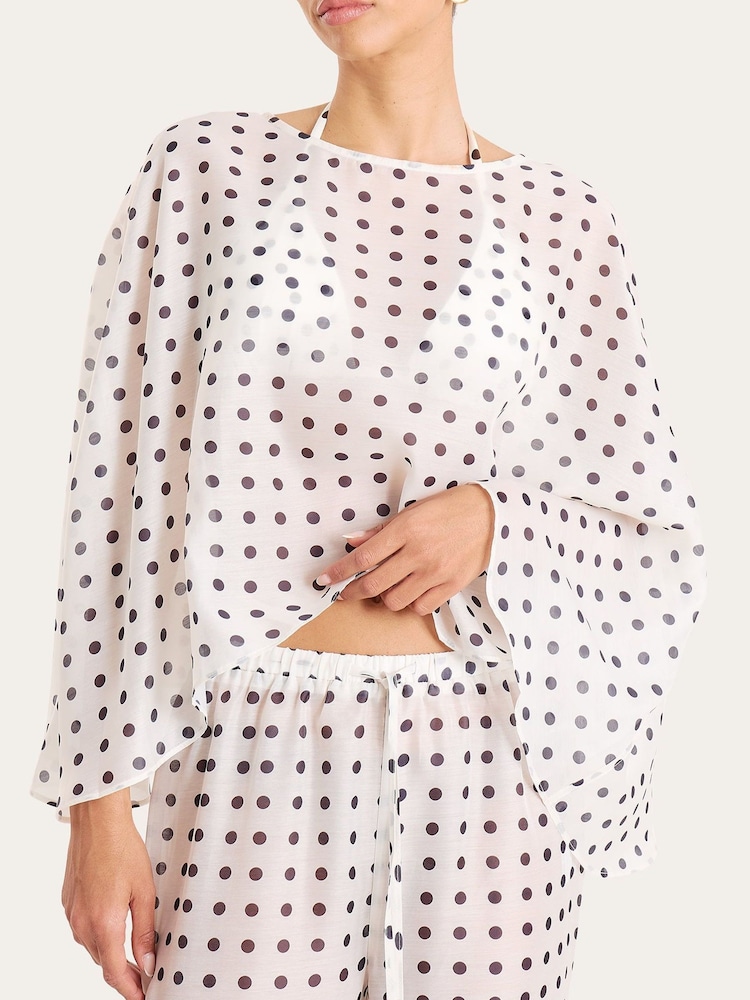 4th & Reckless White Polka Dot Cape Beach Cover-Up - Image 5 of 5