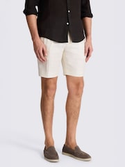 MOSS Cream Twill Linen Shorts - Image 1 of 3