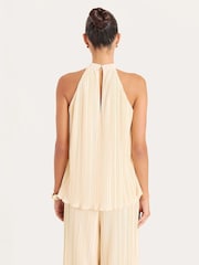 4th & Reckless Yellow Plisse Halterneck Top - Image 4 of 4