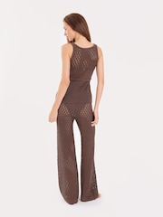 4th & Reckless Brown Tie Front Knitted Top - Image 4 of 4
