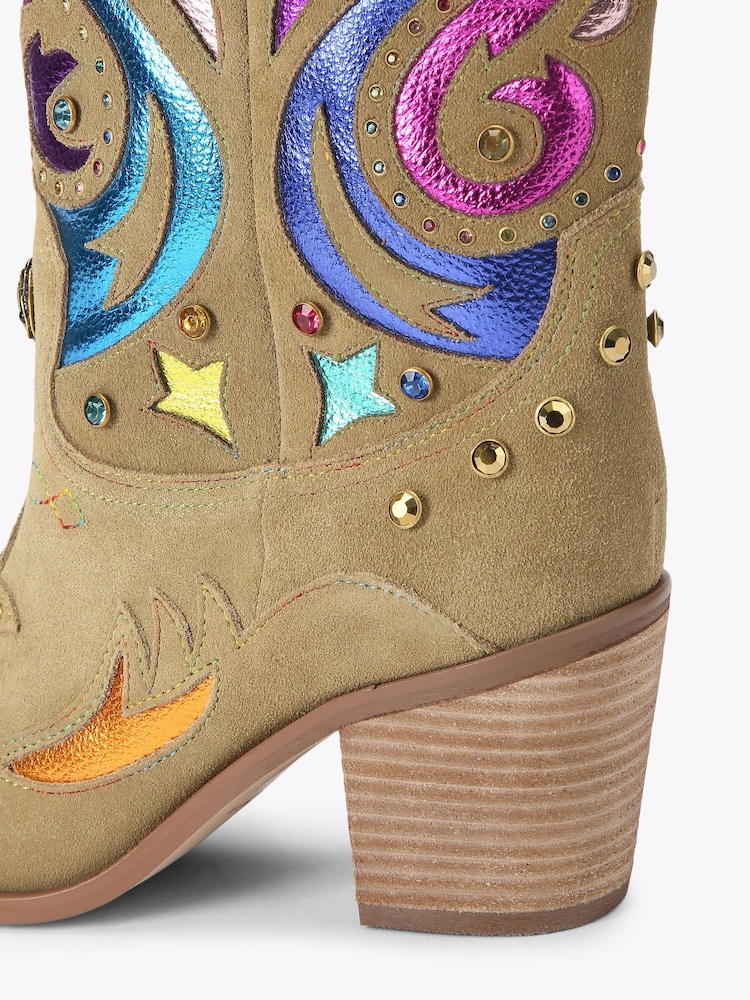 Kurt Geiger London Green Kensington Cowboy Boots - Image 4 of 4