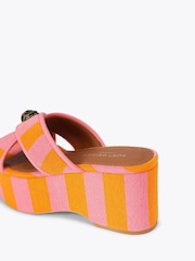 Kurt Geiger London Pink Eagle X Strap Flatform Sandals - Image 3 of 4