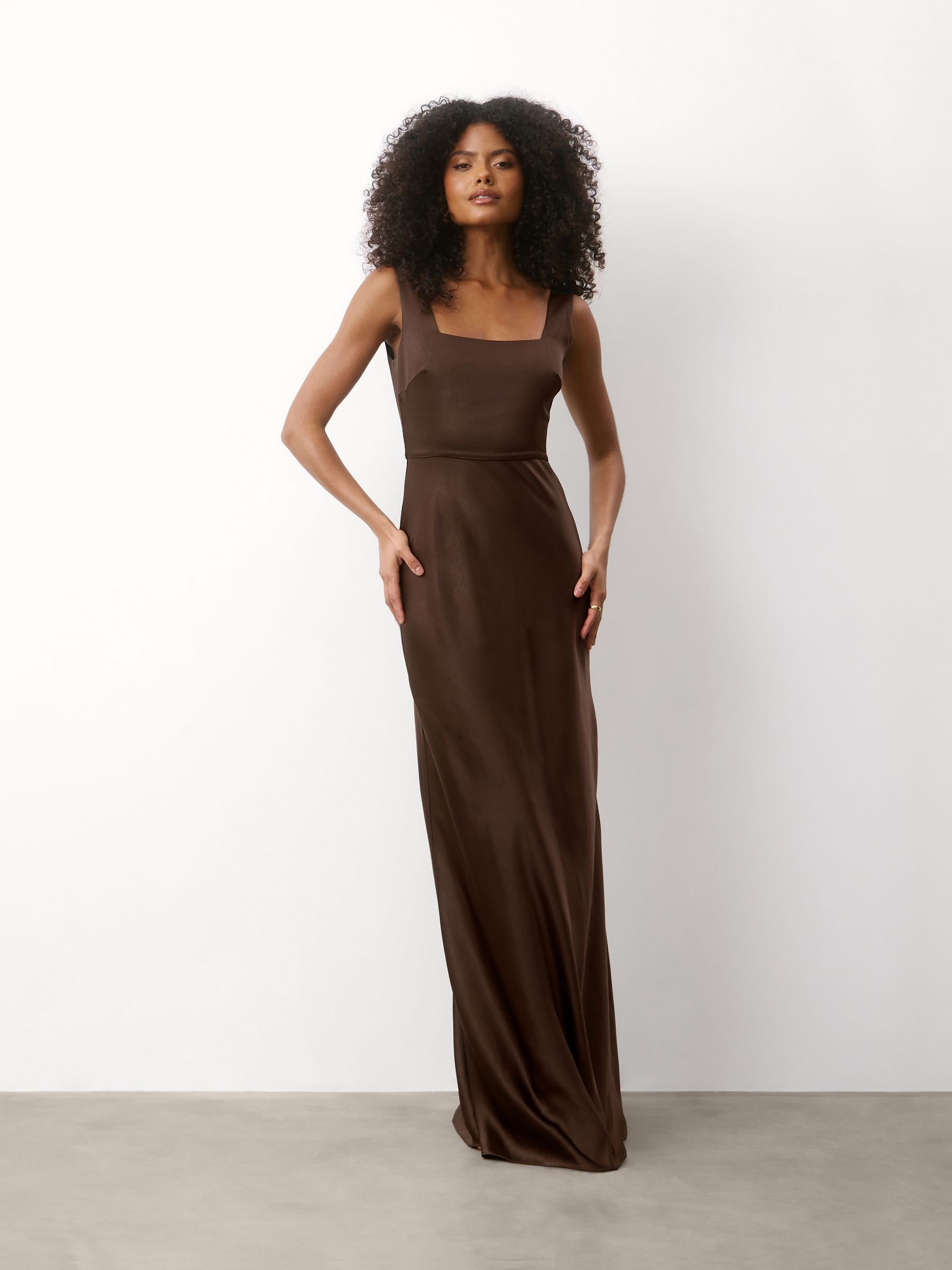 six stories brown dress Buy Square Neck Satin Bridesmaid with Chiffon Cape from the Next UK online shop this maxi dress ensures Halter Prom Dress Open Back Midi Dress Size:XX
