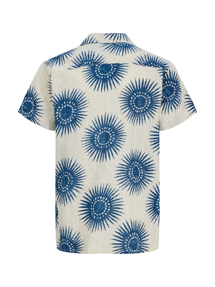JACK & JONES JUNIOR Blue Cotton Resort Collar Short Sleeve Shirt - Image 7 of 7 JACK & JONES JUNIOR Blue Cotton Resort Collar Short Sleeve Shirt - Image 7 of 7