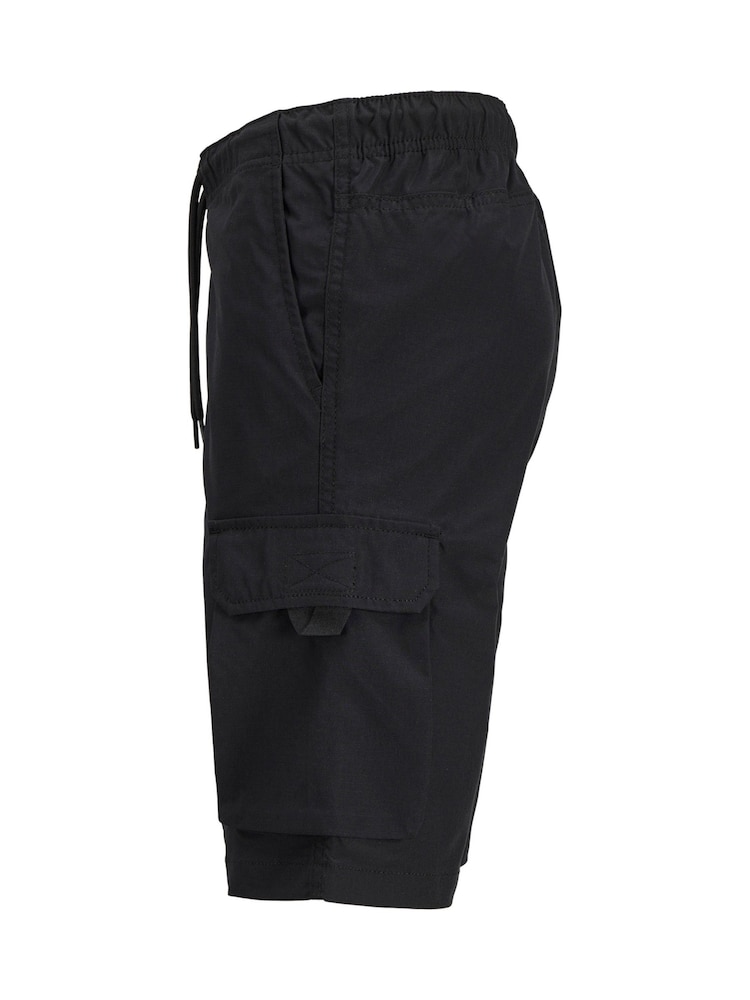 JACK & JONES JUNIOR Black Tech Cargo Jogger Shorts - Image 9 of 9 JACK & JONES JUNIOR Black Tech Cargo Jogger Shorts - Image 9 of 9