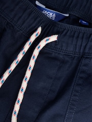 Blauw - JACK & JONES JUNIOR Cotton Jogger Shorts - Afbeelding 10 van 11