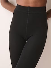 Black Fleece Lined Thermal Tights 2 Pack - Image 4 of 5
