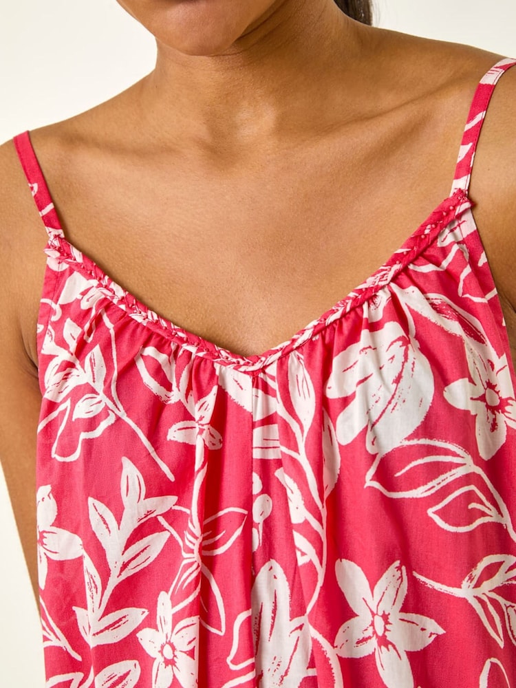 Roman Pink Floral Strappy Maxi Dress - Image 2 of 5