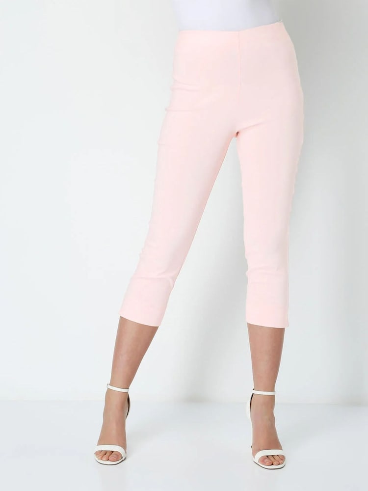 Roman Pink Cropped Stretch Trousers - Image 1 of 4