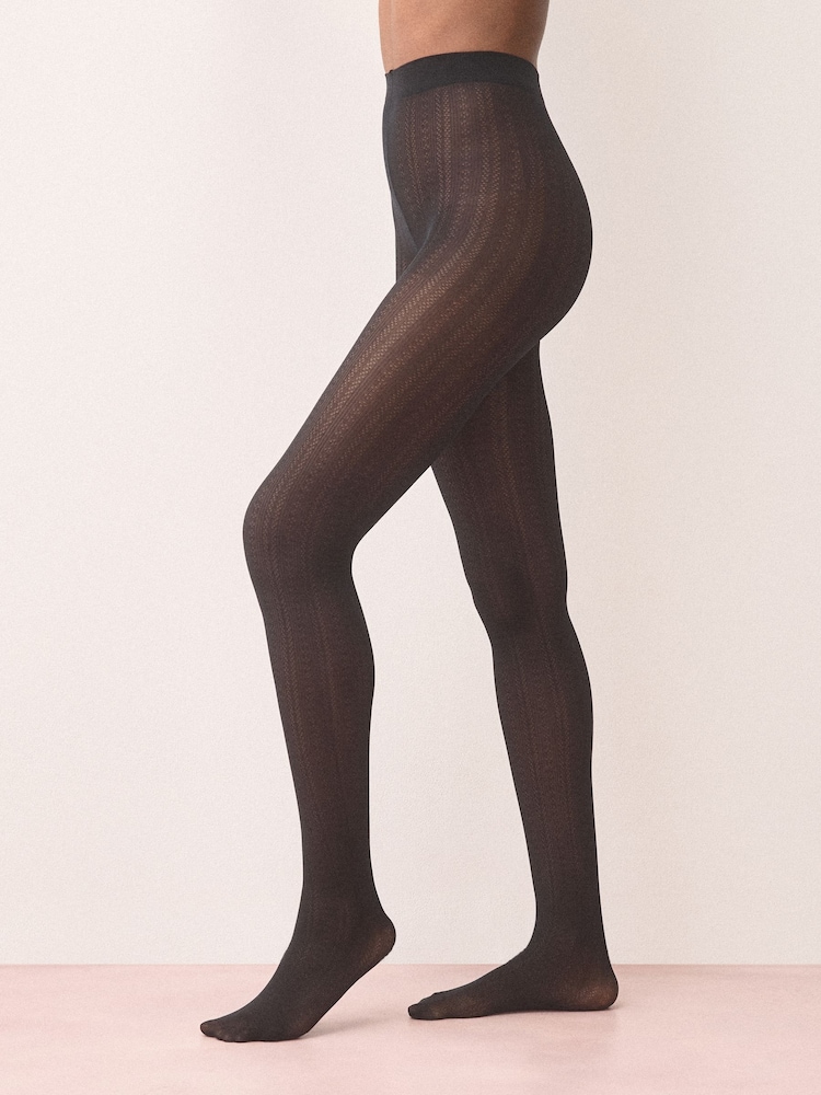 Black Pointelle Pattern Tights 1 Pack - Image 1 of 1 Black Pointelle Pattern Tights 1 Pack - Image 1 of 1
