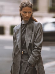 Reiss Astrid Wool Double-Breasted Pinstripe Blazer - Slika 1 od 11