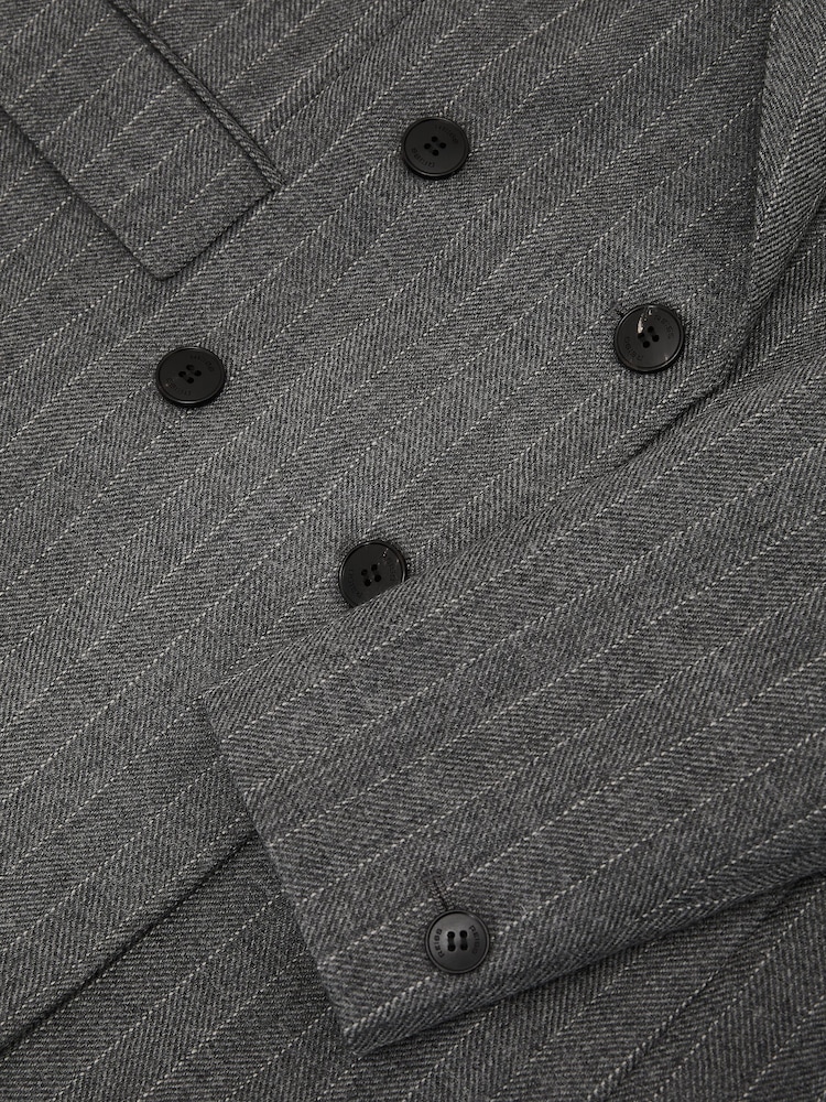 Reiss Astrid Wool Double-Breasted Pinstripe Blazer - Slika 11 od 11
