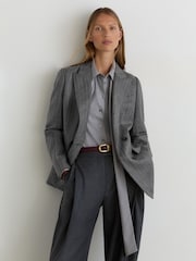 Reiss Astrid Wool Double-Breasted Pinstripe Blazer - Slika 7 od 11