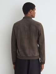 Reiss Mountford Suede Button-Through Bomber Jacket - Imagem 4 de 6