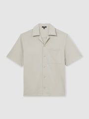 Reiss Light Stone Russo Cuban-Collar Short-Sleeve Shirt - Image 2 of 7