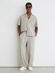 Reiss Light Stone Russo Cuban-Collar Short-Sleeve Shirt - Image 3 of 7