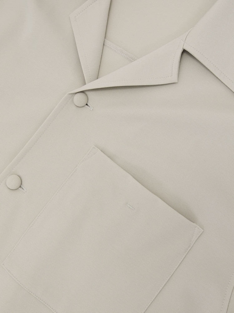 Reiss Light Stone Russo Cuban-Collar Short-Sleeve Shirt - Image 7 of 7