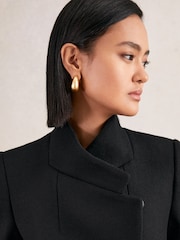 Reiss Black Max Tall Wool-Blend Wrapover Mid-Length Coat - Image 3 of 7
