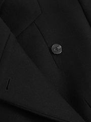 Reiss Black Max Tall Wool-Blend Wrapover Mid-Length Coat - Image 6 of 7