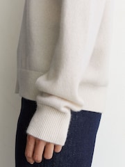 Reiss Ivory Blanche 100% Cashmere Shawl-Neck Jumper - Image 5 of 7