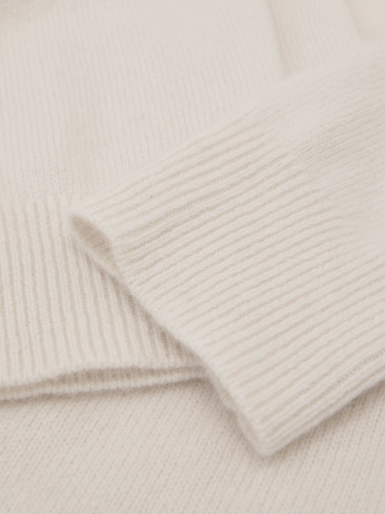 Reiss Ivory Blanche 100% Cashmere Shawl-Neck Jumper - Image 7 of 7 Reiss Ivory Blanche 100% Cashmere Shawl-Neck Jumper - Image 7 of 7