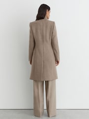 뉴트럴 멜란지 - Reiss Max 울 Blend 래퍼 미드 길이 코트 - 7의 이미지 5