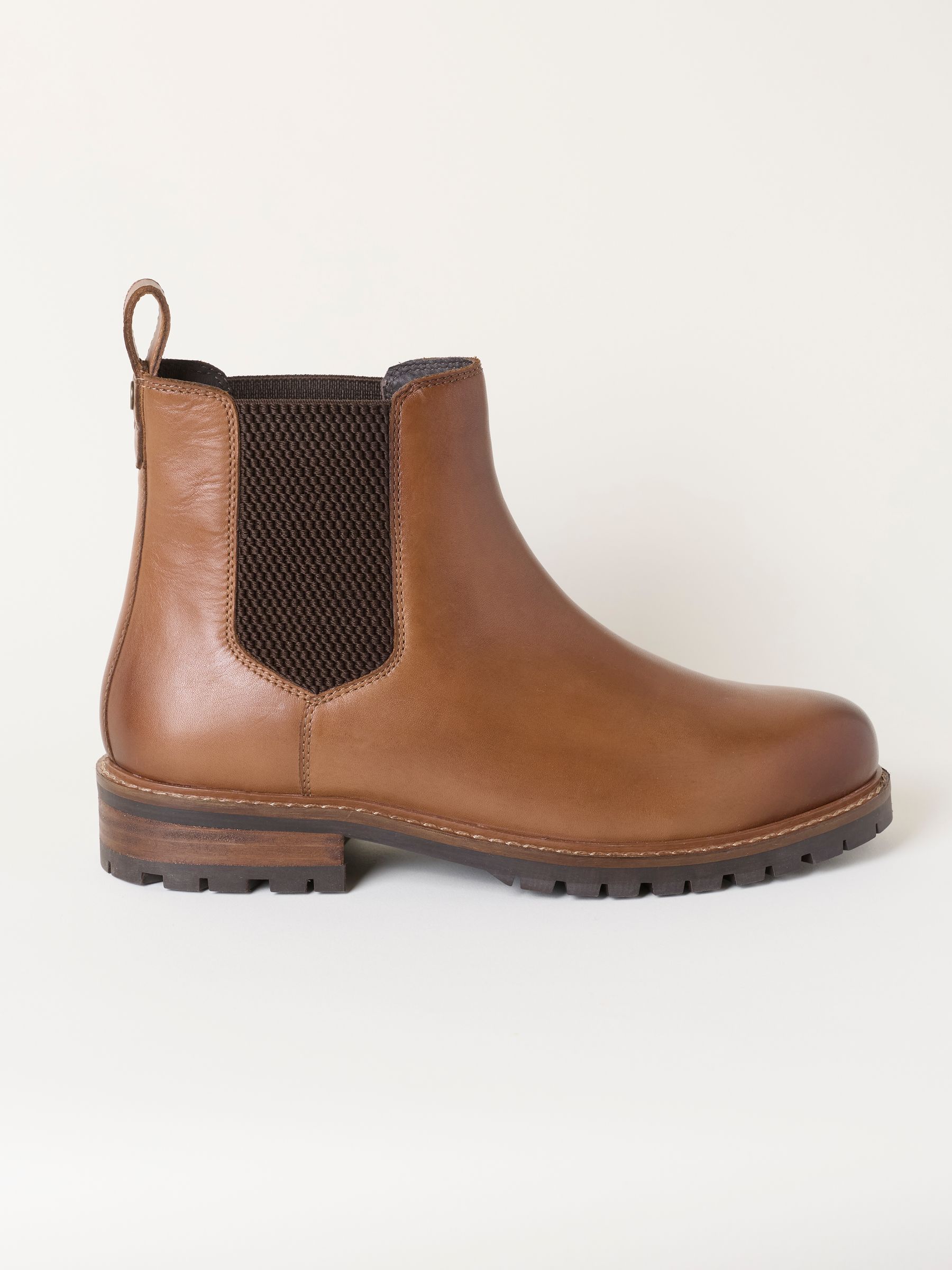 Fatface Tan Brown Leather Classic Chelsea Boot