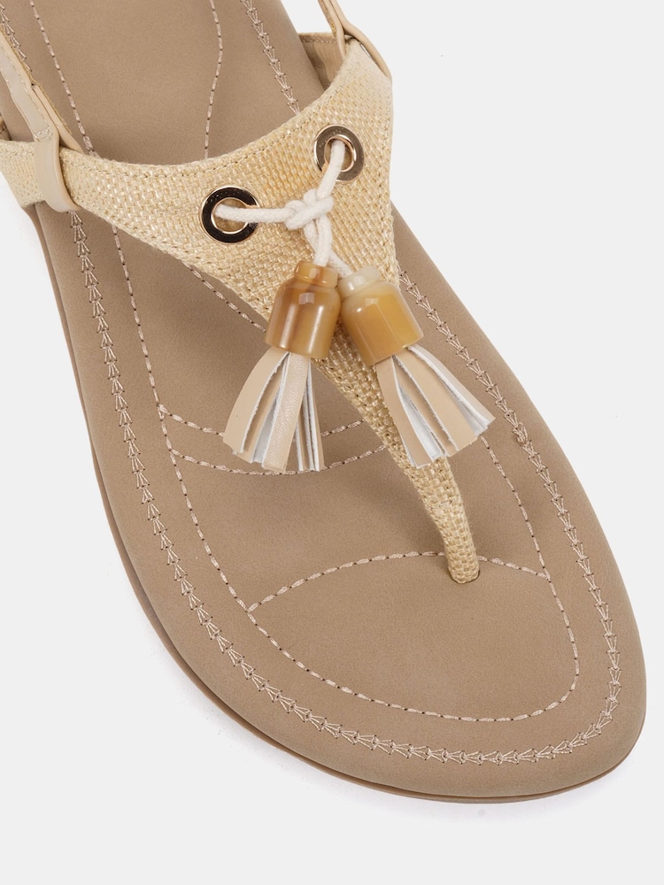 Novo Natural Wide Fit Tessa Toe Post Padded Footbed Sandal - Image 5 of 5