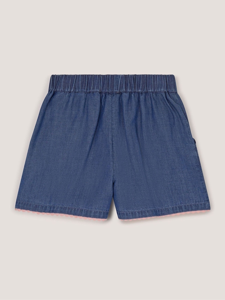 Monsoon Blue Butterfly Embroidered Pull On Shorts - Image 2 of 3