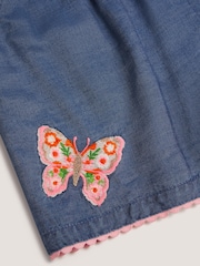 Monsoon Blue Butterfly Embroidered Pull On Shorts - Image 3 of 3