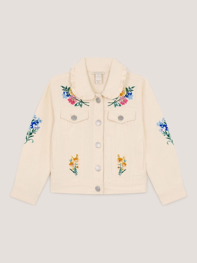 Monsoonクリームスパンコールフリルジャケット - 画像 1 / 3