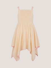 Monsoon Cream Butterfly Embroidered Hanky Hem Dress - Image 1 of 2