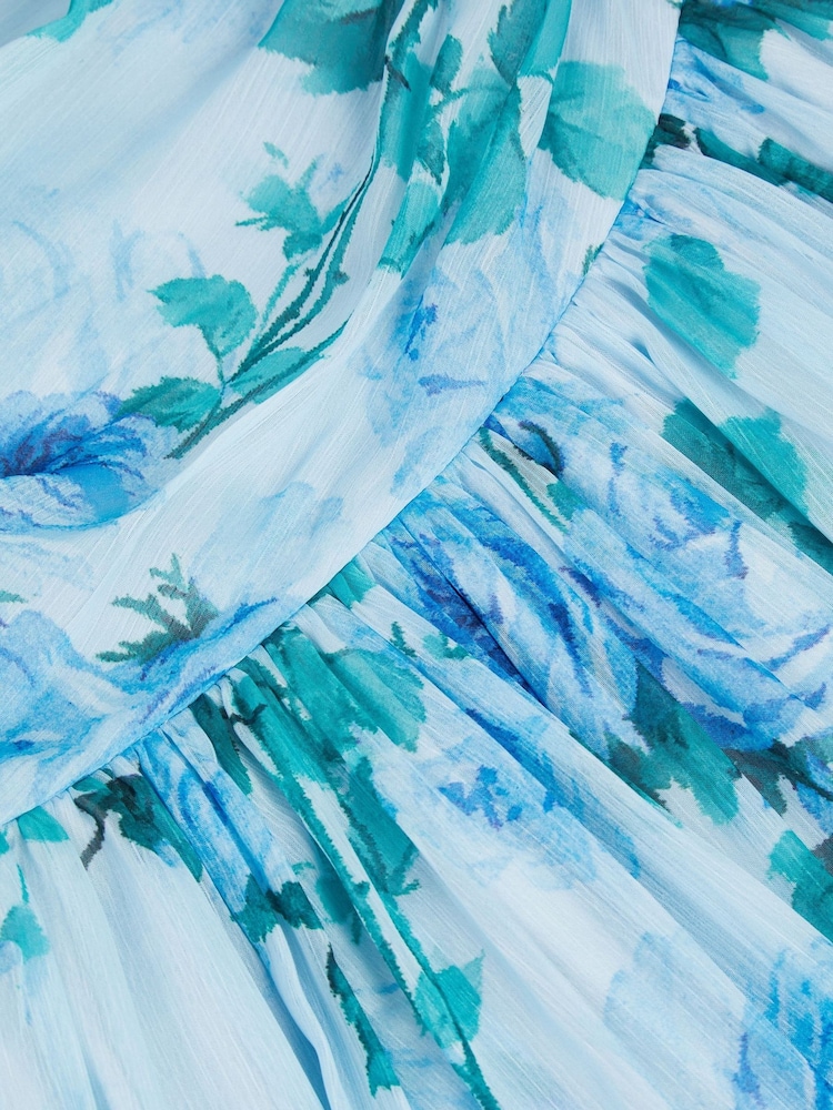 Monsoon Blue Texas One Shoulder Floral Prom Dress - Image 2 of 5