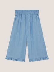 Monsoon Blue Floral Embroidered Wide Leg Trousers - Image 1 of 2