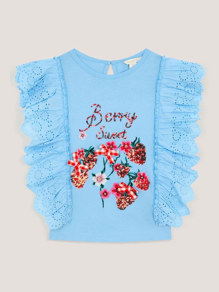 Monsoon Blue Strawberry T-Shirt - Image 1 of 3 Monsoon Blue Strawberry T-Shirt - Image 1 of 3