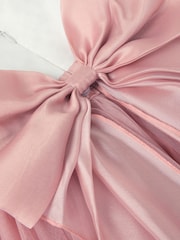 Monsoon Pink Puff Sleeve Satin Tulle Dress - Image 4 of 4