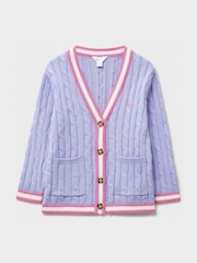 Crew Clothing Purple Cable Cricket Cardigan - Image 1 of 3