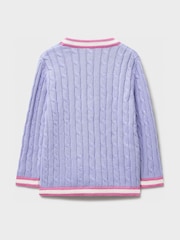 Crew Clothing Purple Cable Cricket Cardigan - Image 2 of 3