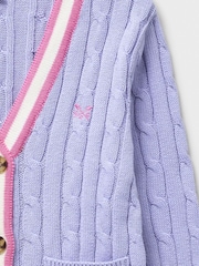 Crew Clothing Purple Cable Cricket Cardigan - Image 3 of 3