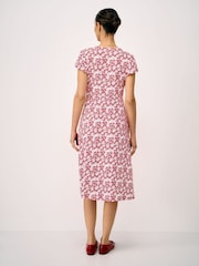 Κόκκινο - Crew Clothing Alyssia Button Through Meadow Floral Jersey Dress - Εικόνα 2 από 5