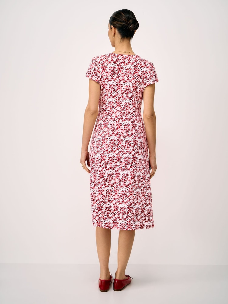 Κόκκινο - Crew Clothing Alyssia Button Through Meadow Floral Jersey Dress - Εικόνα 2 από 5