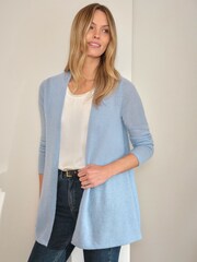Gefrostetes Blau - Pure Collection Leichte Swing-Strickjacke aus Kaschmir - Bild 1 von 3