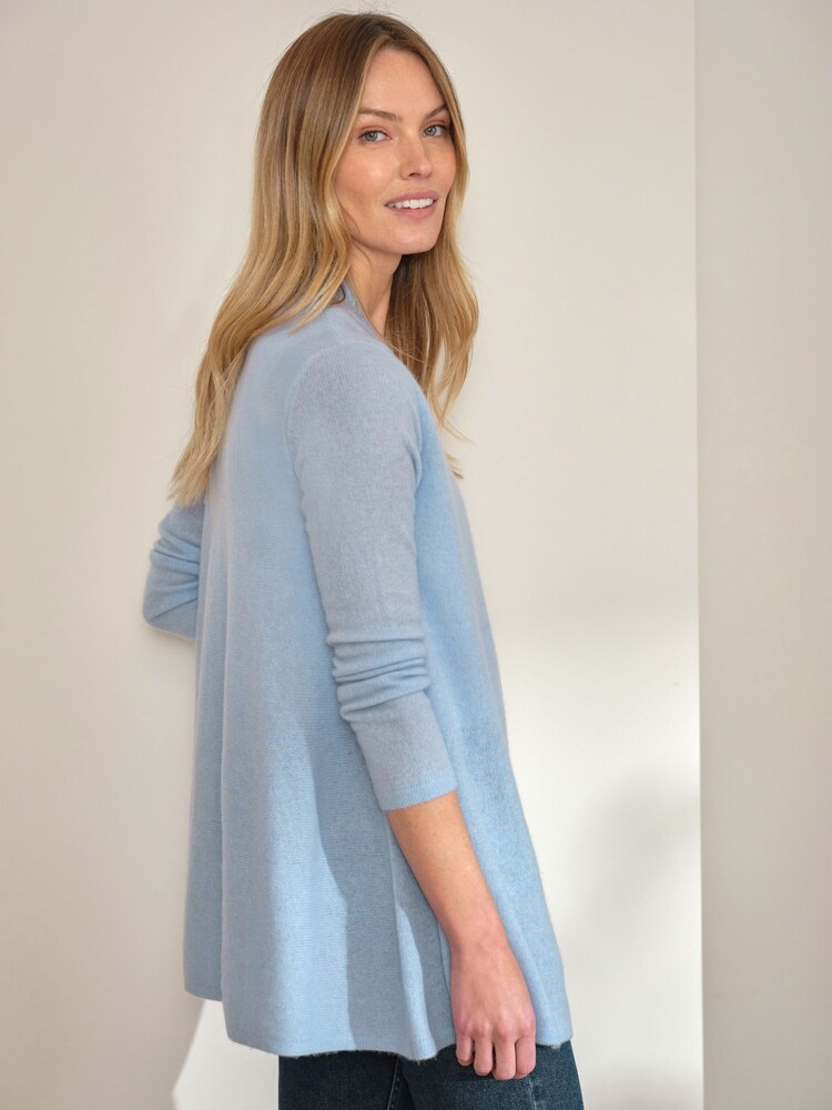 Gefrostetes Blau - Pure Collection Leichte Swing-Strickjacke aus Kaschmir - Bild 2 von 3