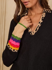 Itim - Love & Roses Knitted Collared Jumper - Larawan 2 ng 4