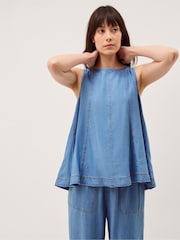 Monsoon Blue Daria Swing Chambray Tank Top - Image 1 of 5