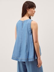 Monsoon Blue Daria Swing Chambray Tank Top - Image 3 of 5