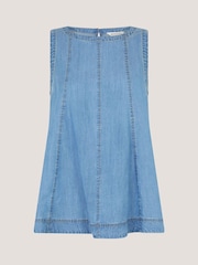 Monsoon Blue Daria Swing Chambray Tank Top - Image 5 of 5