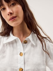 Monsoon Cream Emelia Linen Shirt - Image 4 of 5